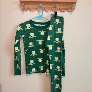 Hanna Andersson Green Grogu Print Kids Pajama Set